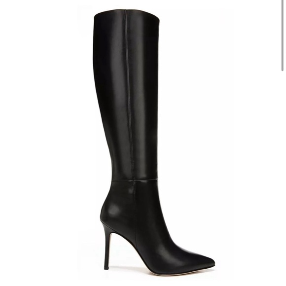 Veronica Beard Shoes - VERONICA BEARD Lisa Tall Black Pointed Toe Leather Boots Knee High NIB 9 Heeled